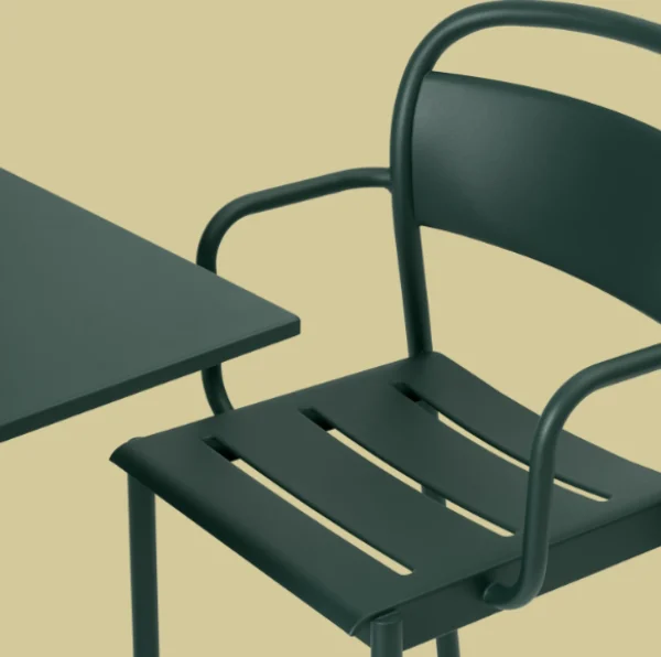 Flash Sale Muuto Linear Steel Arm Chairs,Dark Green