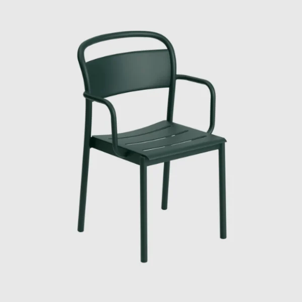 Flash Sale Muuto Linear Steel Arm Chairs,Dark Green
