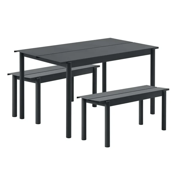 Store Muuto Linear Steel Bench, Black 110cm