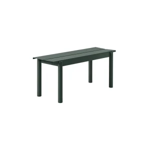 Clearance Muuto Linear Steel Bench, Dark Green 110cm