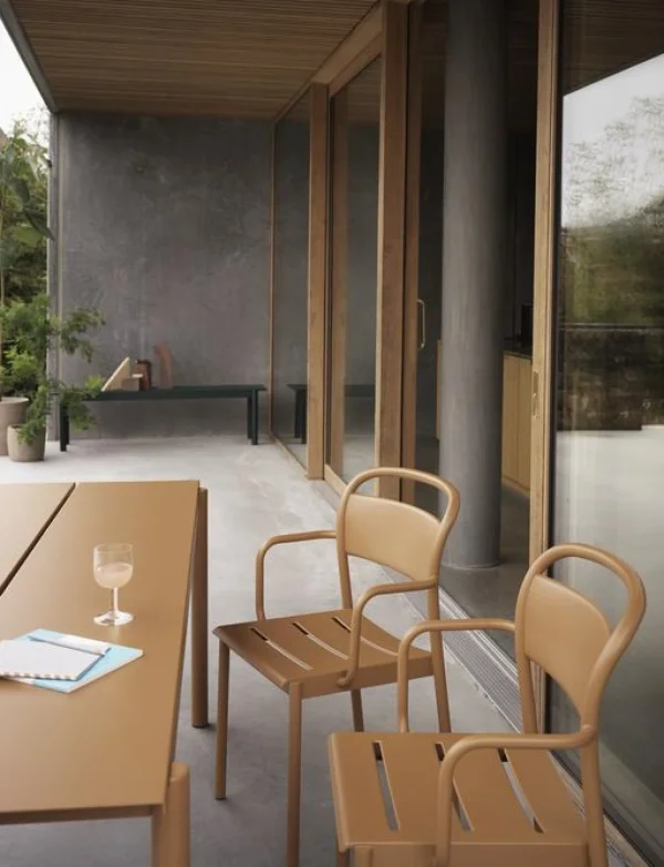 Outlet Muuto Linear Steel Side Chairs, Burnt Orange