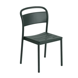 Flash Sale Muuto Linear Steel Side Chairs, Dark Green