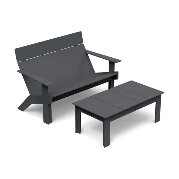 New Loll Designs Lollygagger Cocktail Table, 42” Rectangle, Charcoal Grey