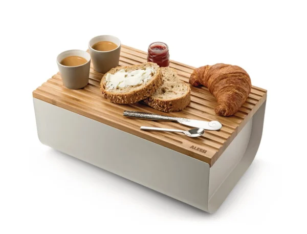 Store Alessi Mattina Bread Box, Warm Grey