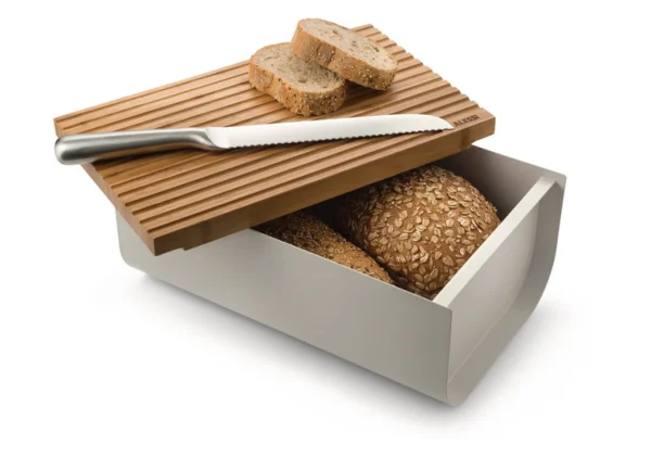Store Alessi Mattina Bread Box, Warm Grey