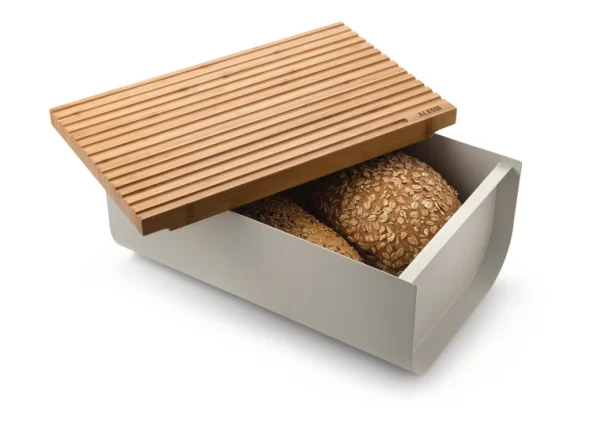 Store Alessi Mattina Bread Box, Warm Grey
