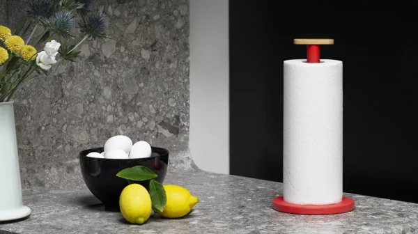 Store Alessi Mattina Kitchen Roll Holder, Red