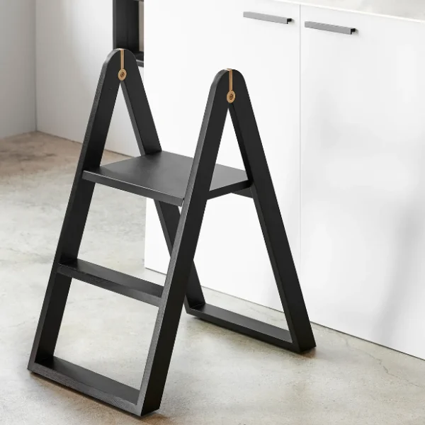 Fashion Gejst Reech Step Ladder, Black/Brass