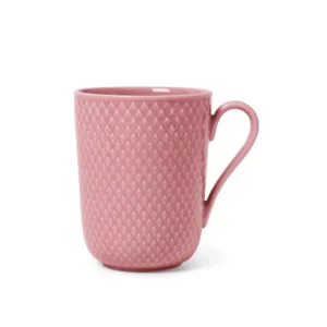 Hot Lyngby Denmark Rhombe Mug with Handle, Rose