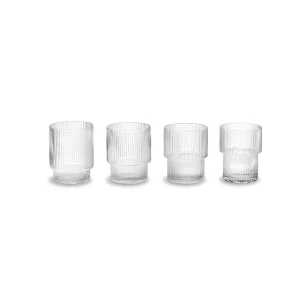 Cheap Ferm Living Ripple Glasses, Small, Clear, Set of 4