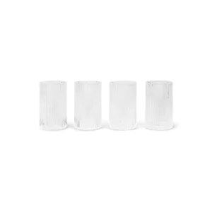 Shop Ferm Living Ripple Verrines Glasses, Clear, Set/4