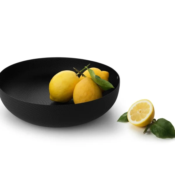 Outlet Alessi Round Basket, Black texture