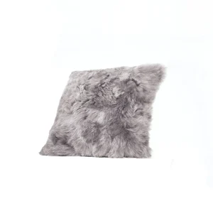 New Black Sheep White Light Shorn Silver Icelandic Sheepskin Pillow