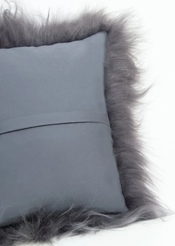 New Black Sheep White Light Shorn Silver Icelandic Sheepskin Pillow