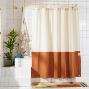 Cheap Quiet Town Shower Curtain, Orient Clay