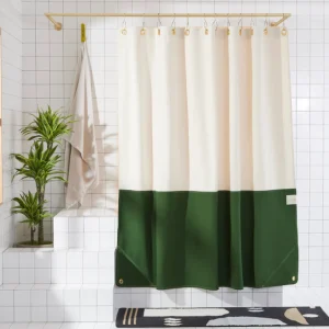 Hot Quiet Town Shower Curtain, Orient Pine