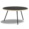 Cheap woud Soround Coffee Table, Black Top/Wood edge, 75cm W x 40cm H