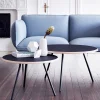 Cheap woud Soround Coffee Table, Black Top/Wood edge, 75cm W x 40cm H