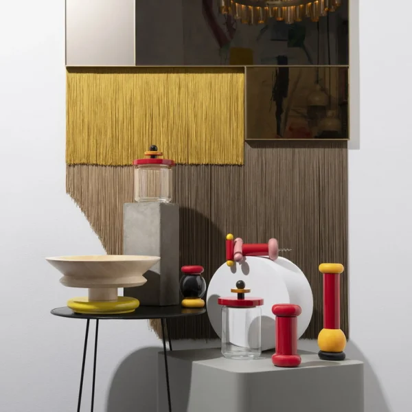 Shop Alessi Sottsass Twergi,Salt and Pepper Castor, Black