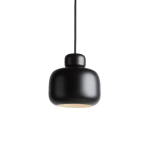 Cheap woud Stone Pendant (Small), Black Painted Metal