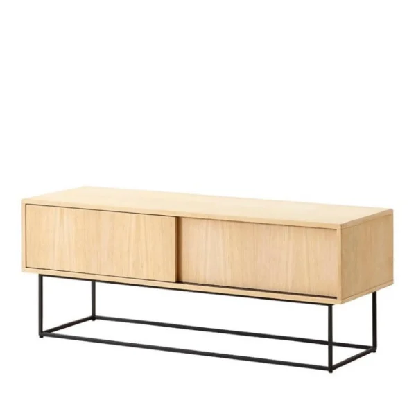 Cheap woud Virka sideboard, Low, white/white oak