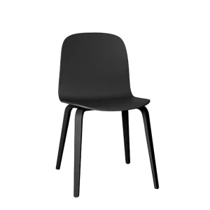 Store Muuto Visu Chair, Wood Base, Black/Black