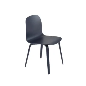 Best Muuto Visu Chair Wood Base, Midnight Blue/Midnight Blue