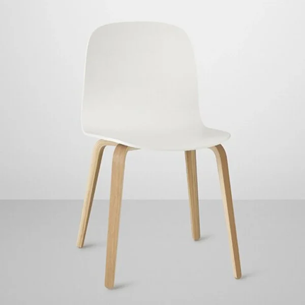 Outlet Muuto Visu Chair, Wood Base, White/Oak