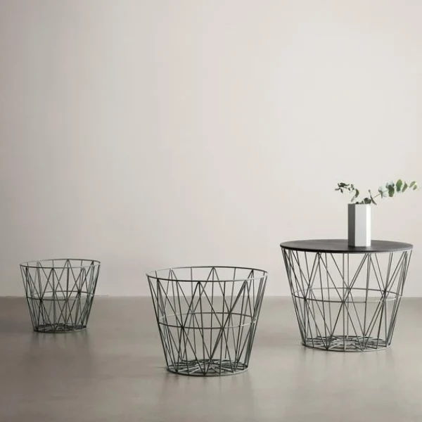 New Ferm Living Wire Basket Top, Oiled Oak, Small